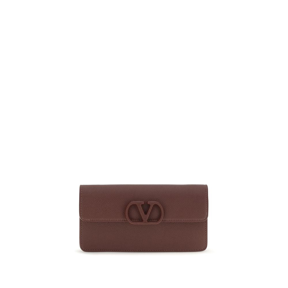 Valentino Garavani Brown Calf Leather Bos Taurus Women's Wallet