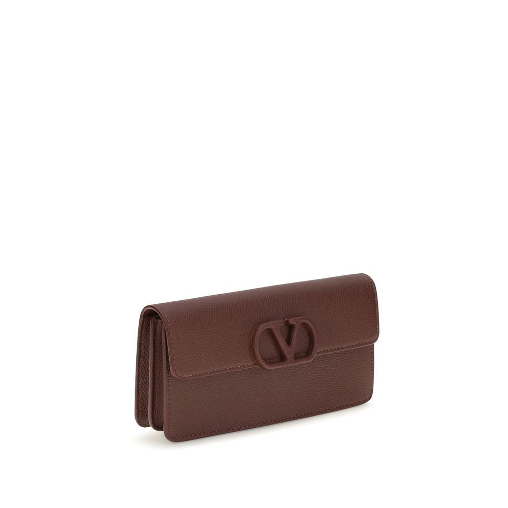 Valentino Garavani Brown Calf Leather Bos Taurus Women's Wallet