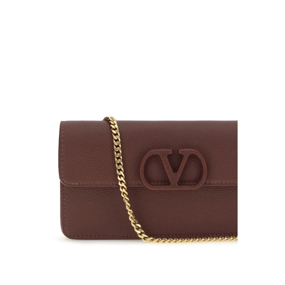 Valentino Garavani Brown Calf Leather Bos Taurus Women's Wallet
