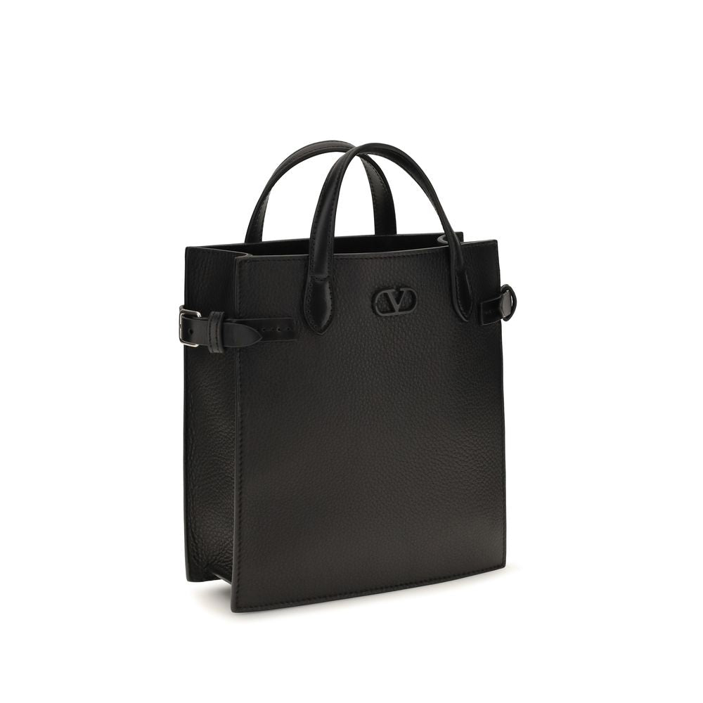 Valentino Garavani Black Calf Leather Bos Taurus Shoulder Men's Bag