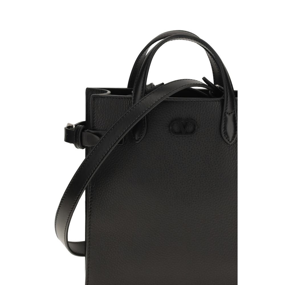Valentino Garavani Black Calf Leather Bos Taurus Shoulder Men's Bag