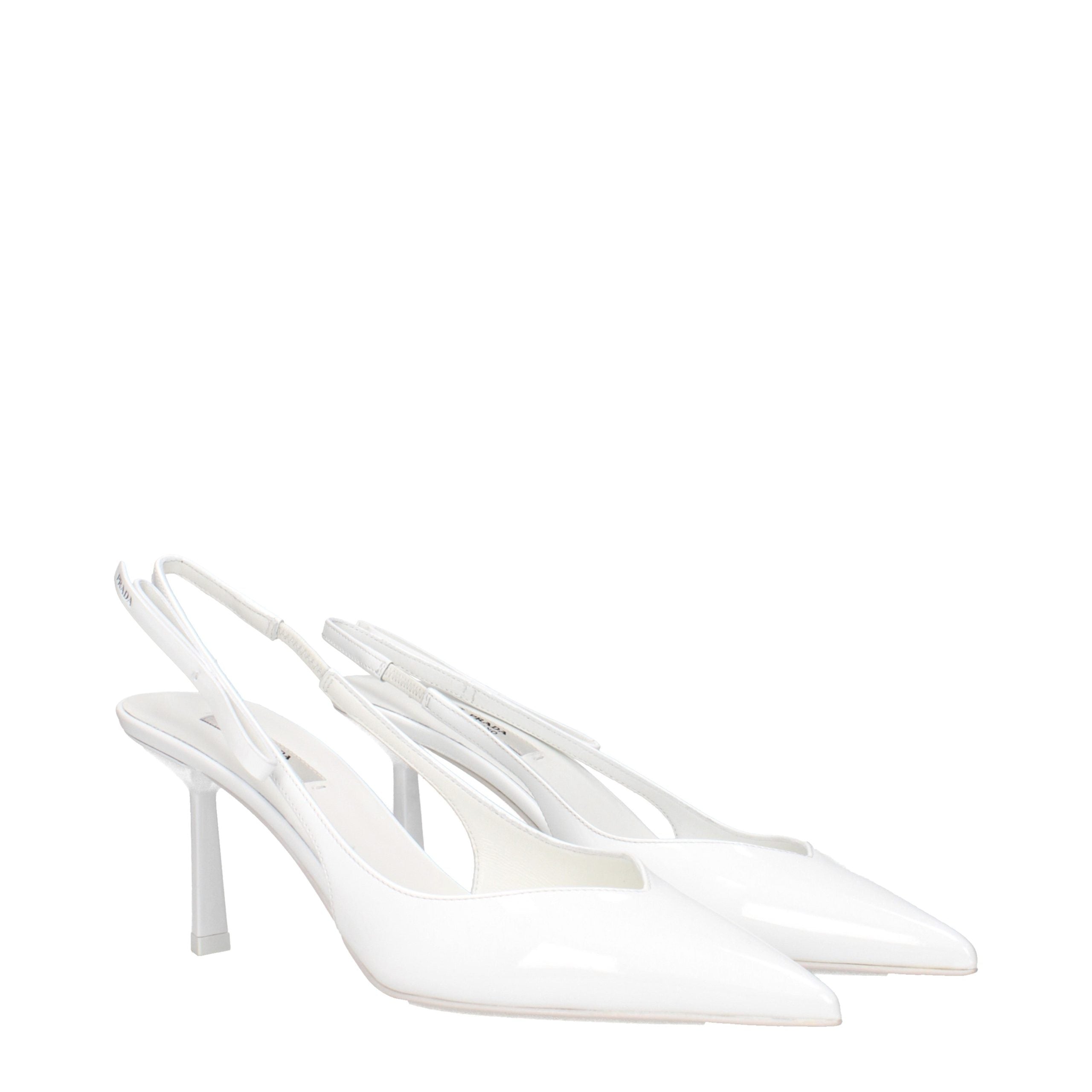 Prada White Leather High Heel Women's Pumps