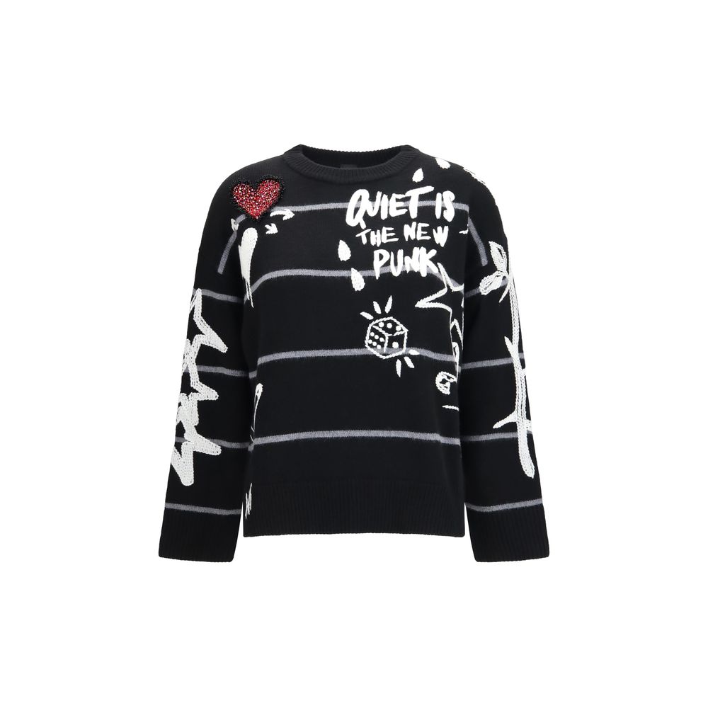 PINKO Black Wool Oves Aries Women's Sweatshirt