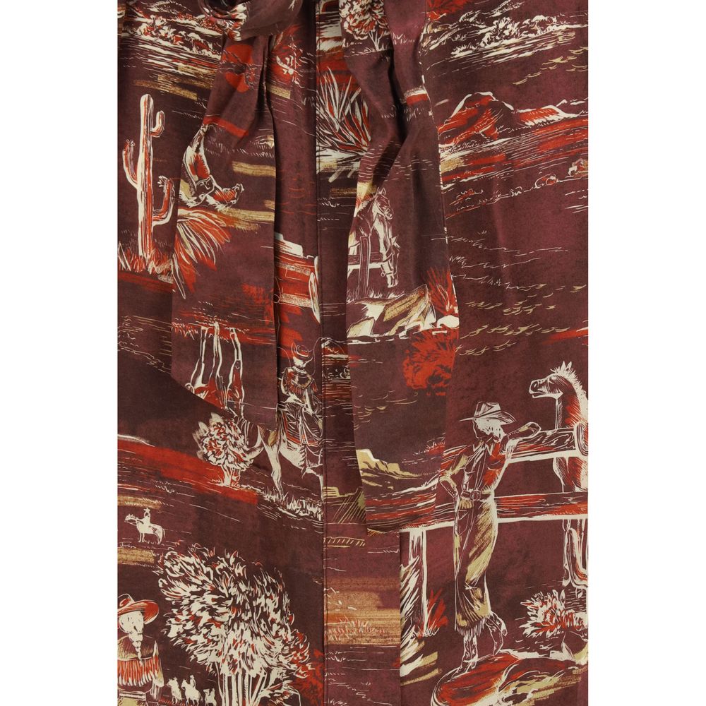 Alemais Brown Silk Casual Women's Dress