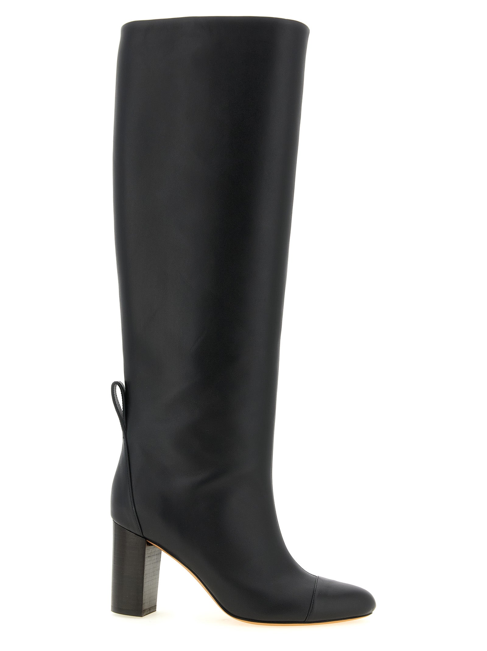 ODISSI Black Calfskin Over The Women's Knee