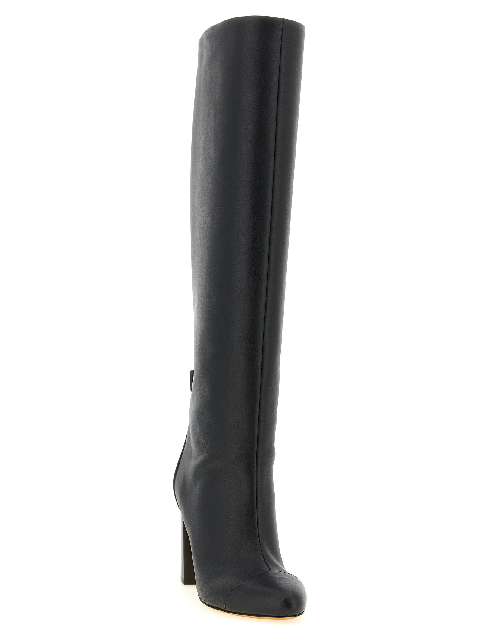 ODISSI Black Calfskin Over The Women's Knee