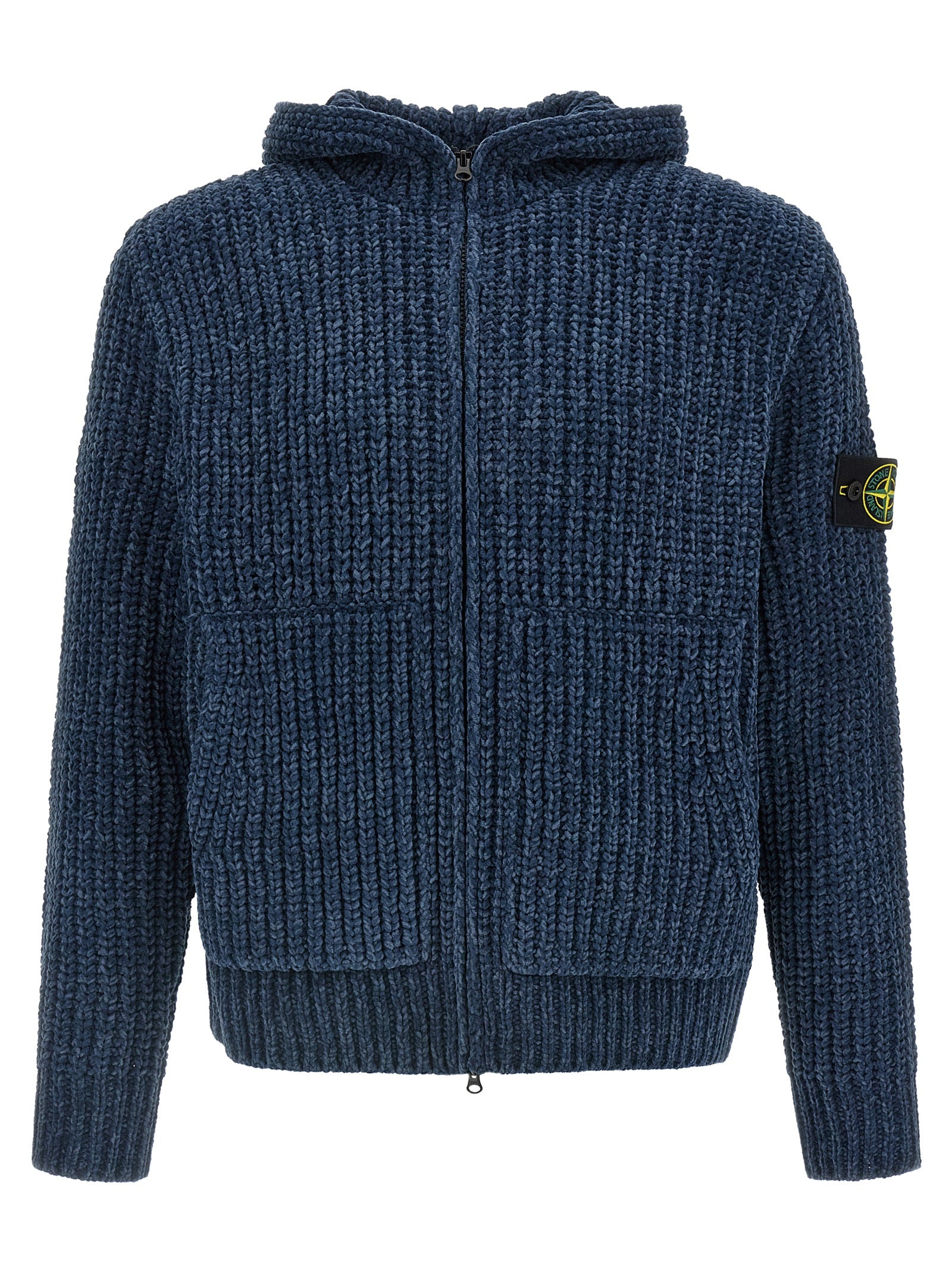 Stone Island Blue Cotton Men's Cardigan