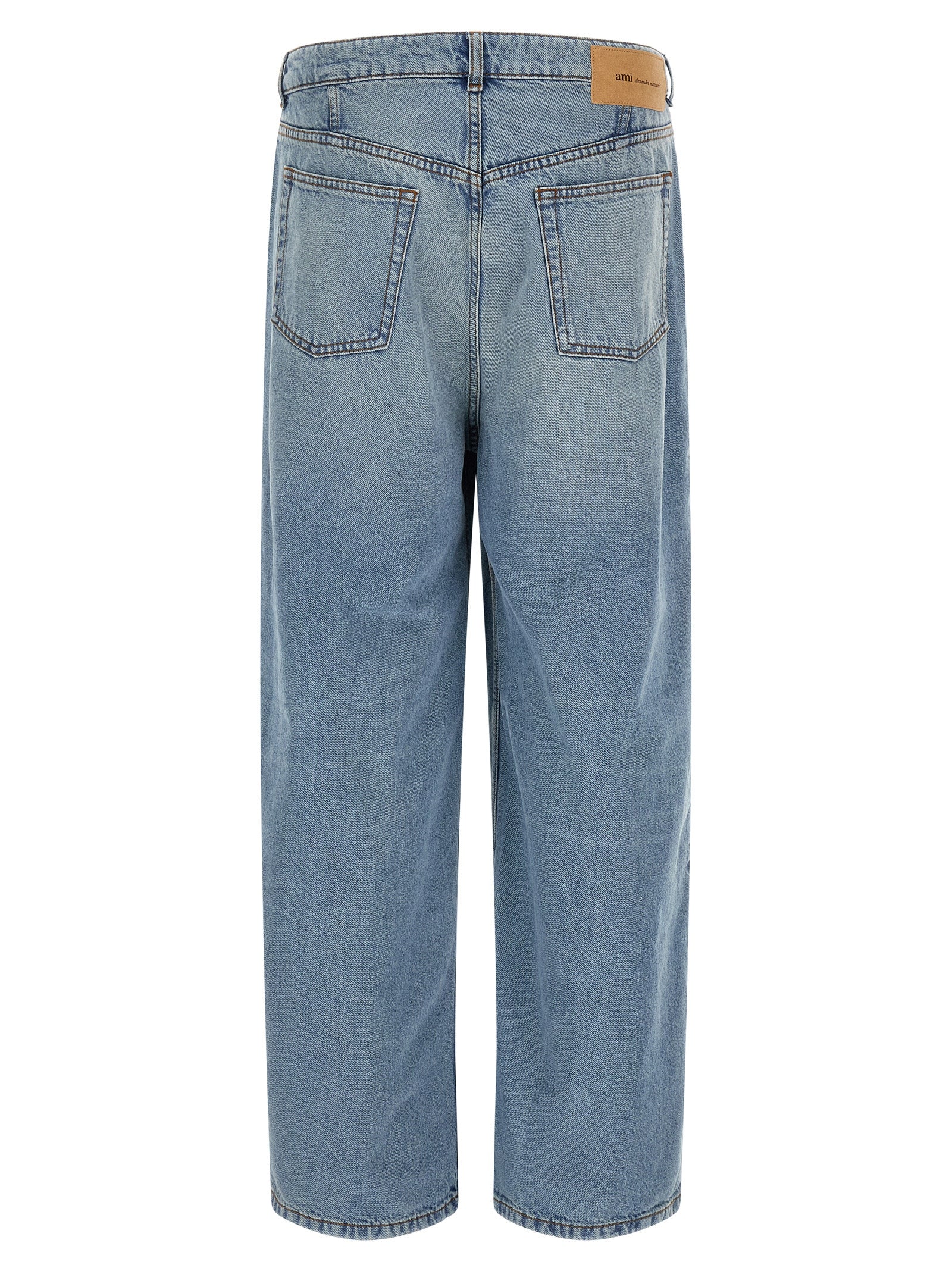 Ami Paris Blue Cotton Relaxed Fit Men's Jeans