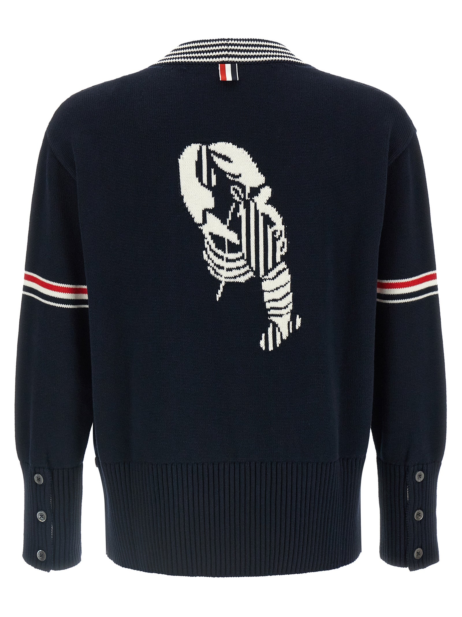 Thom Browne Blue Cotton Men's Cardigan