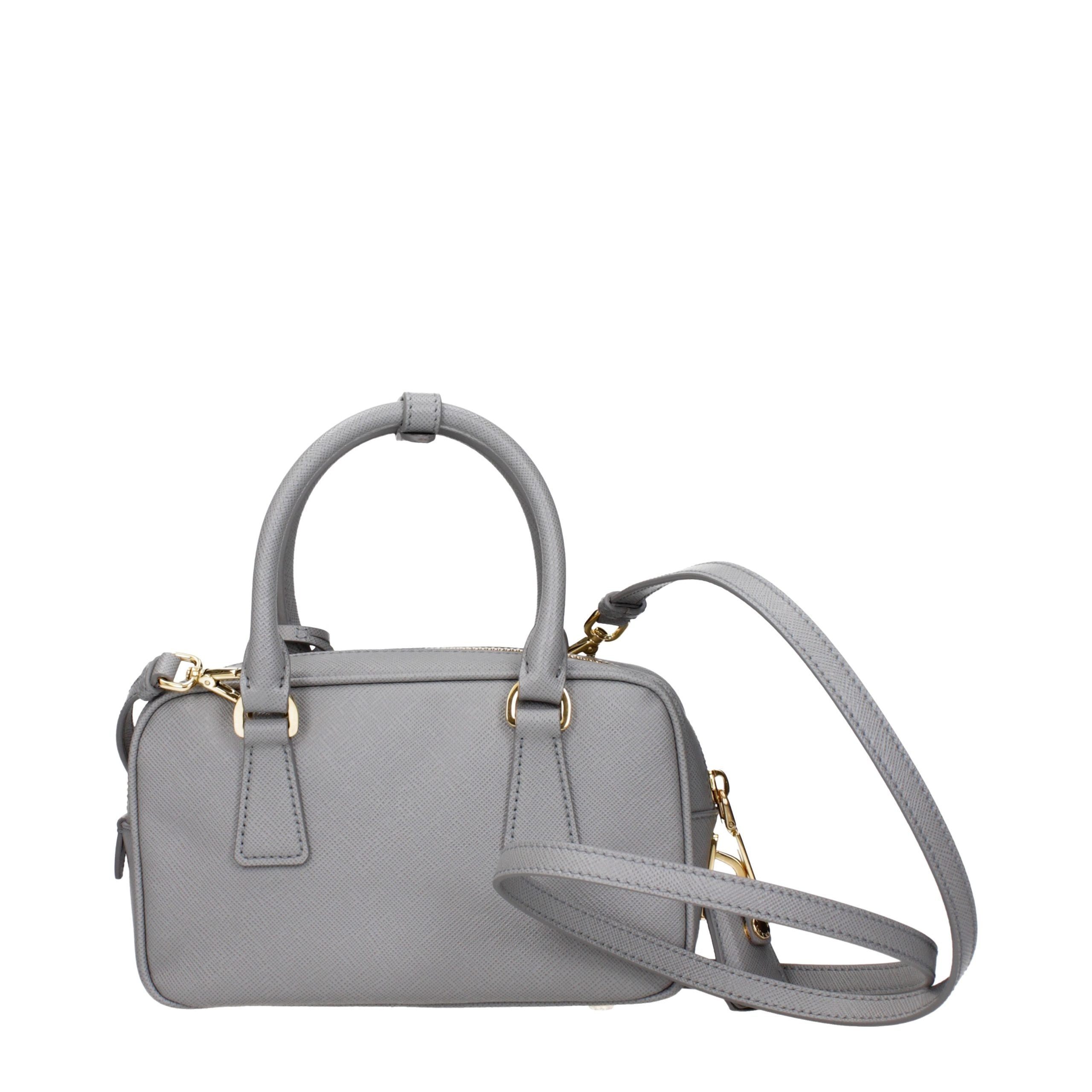 Prada Gray Leather Women's Handbag