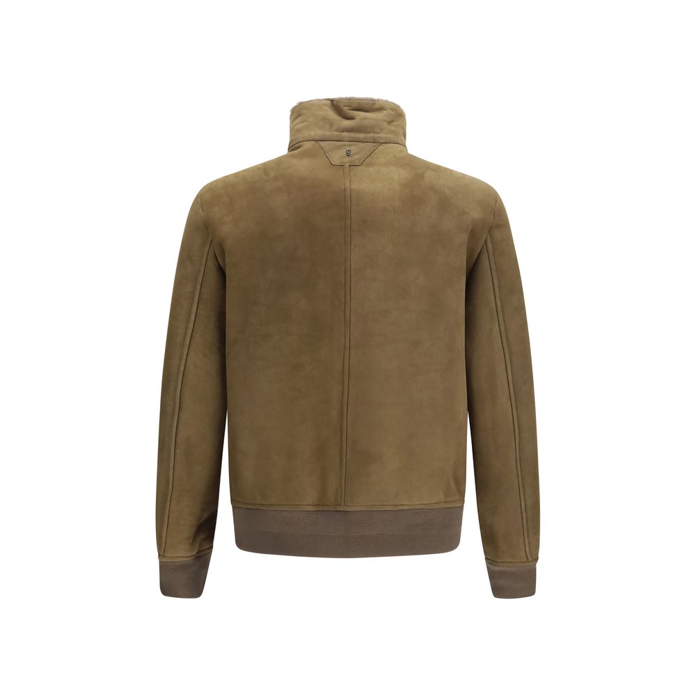 Salvatore Santoro Brown Lamb Ovis Aries Full-Length Men's Jacket