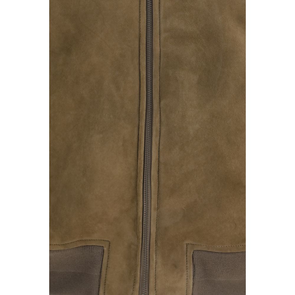 Salvatore Santoro Brown Lamb Ovis Aries Full-Length Men's Jacket