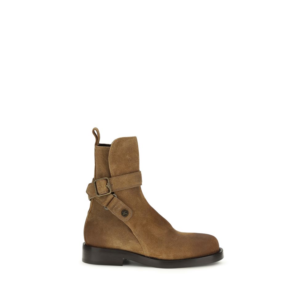 Burberry Brown Calf Leather Bos Taurus Lace-Up Women's Boots
