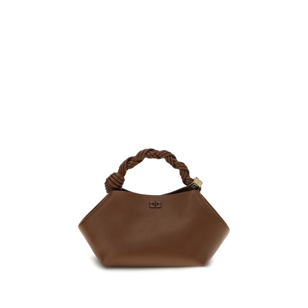 Ganni Brown Recycled Leather Shoulder Women's Bag