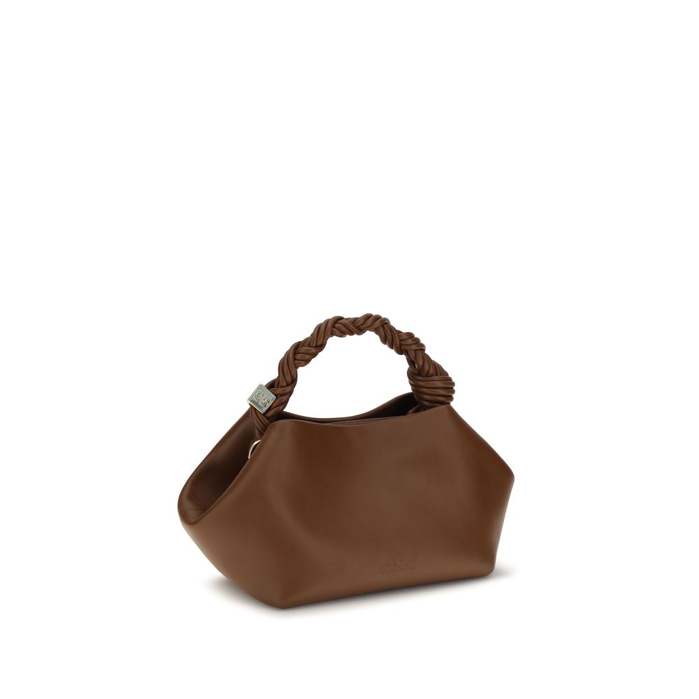 Ganni Brown Recycled Leather Shoulder Women's Bag