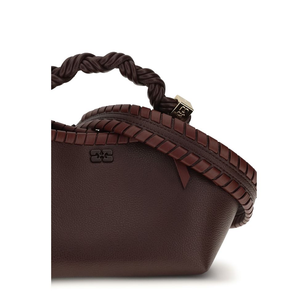 Ganni Brown Recycled Leather Shoulder Women's Bag