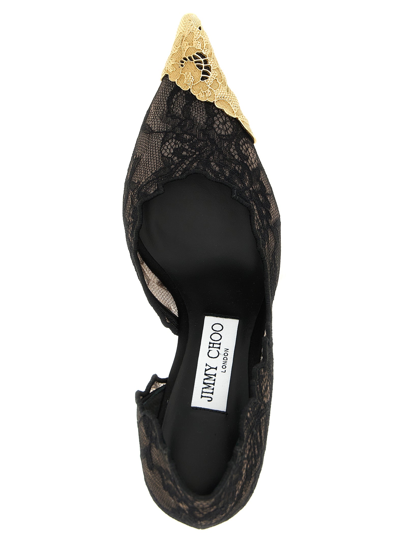 Jimmy Choo Black Tencel Mid Heel Women's Pumps