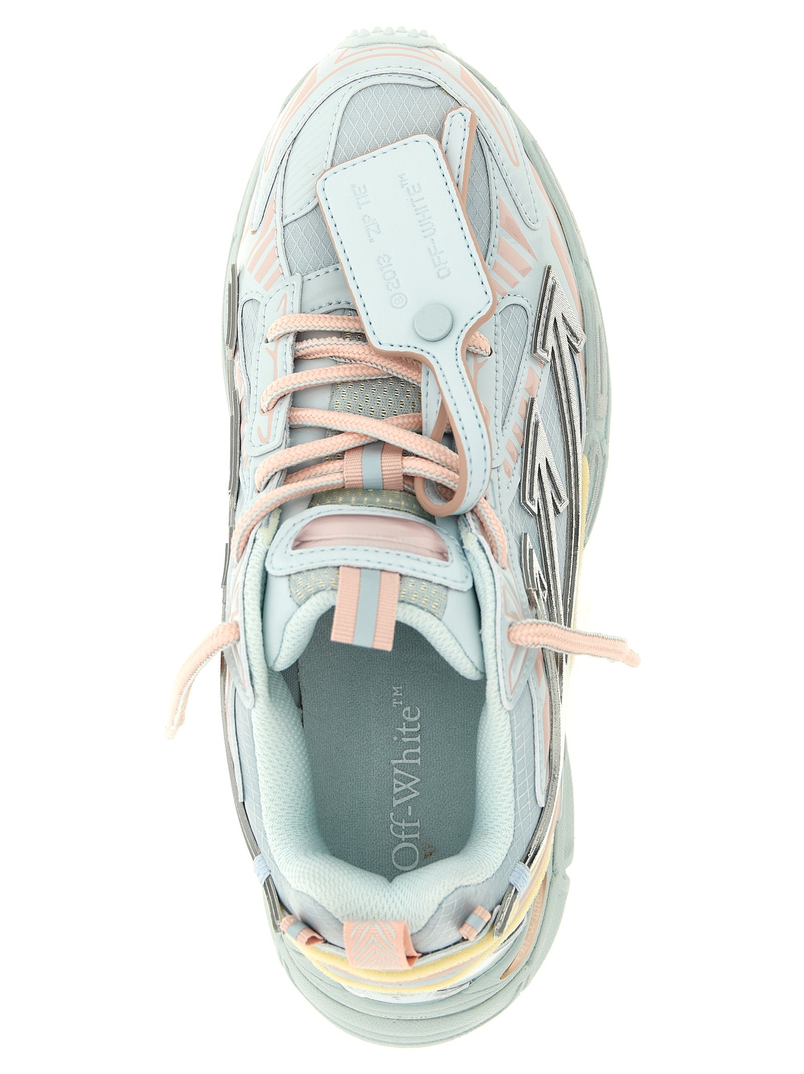 Off-White Blue Polyethylene Athletic Women's Sneakers