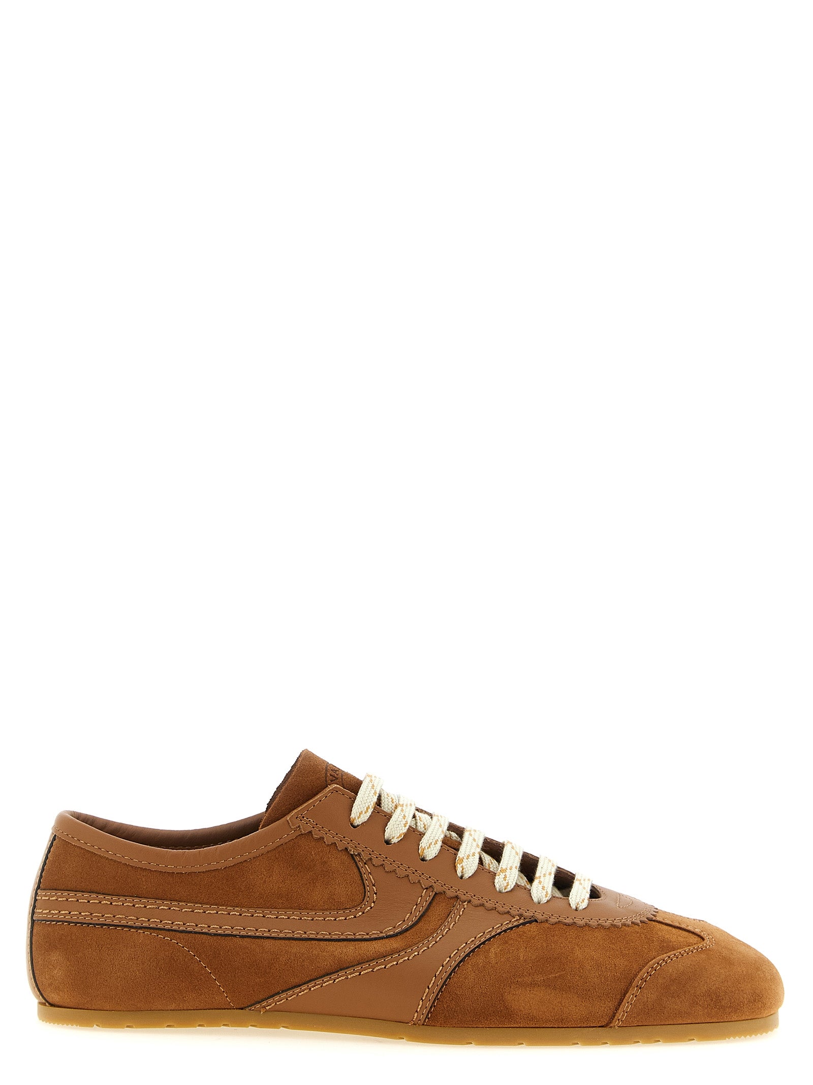 Dries Van Noten Beige Calfskin Low Top Men's Sneakers