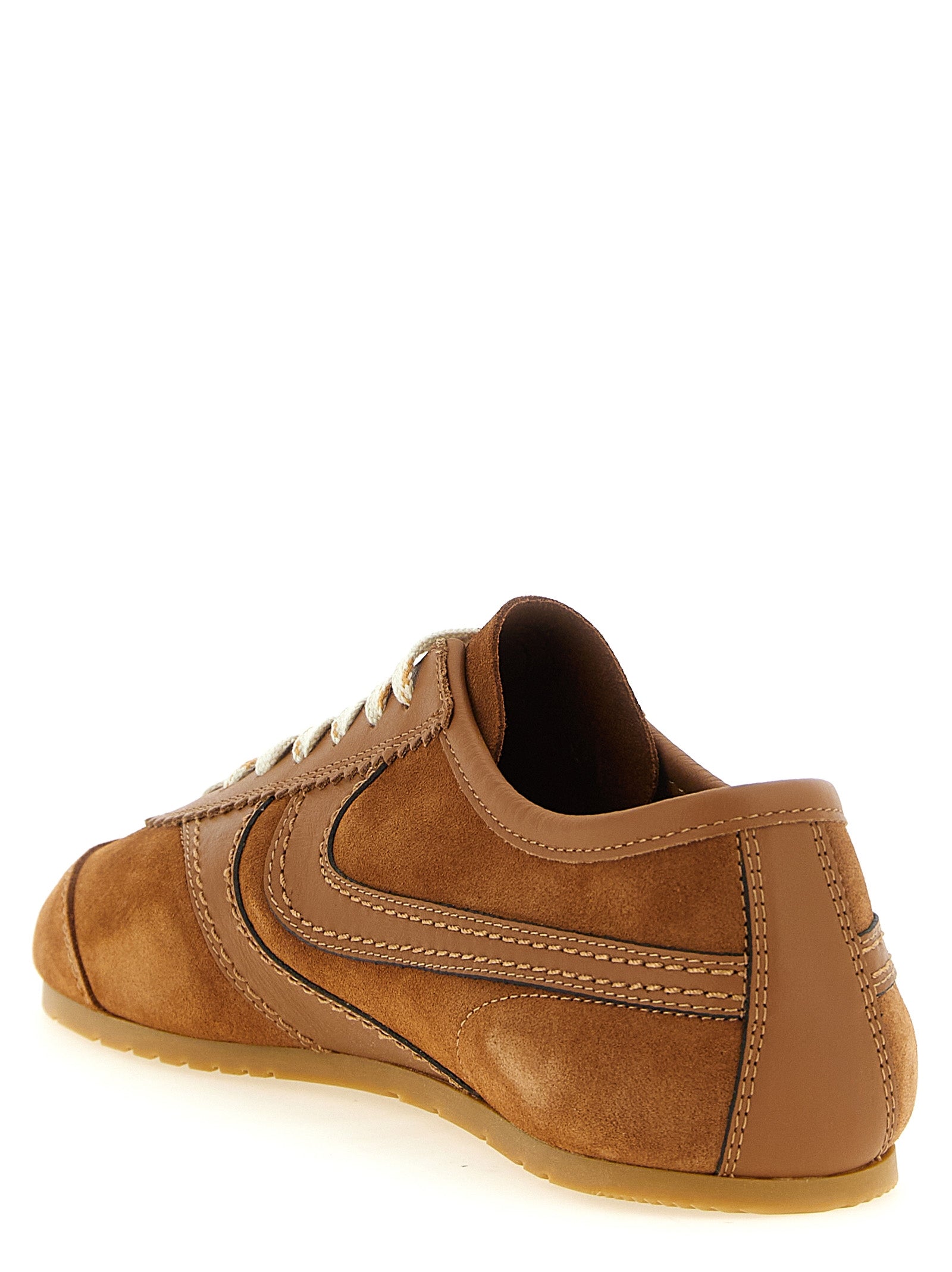 Dries Van Noten Beige Calfskin Low Top Men's Sneakers