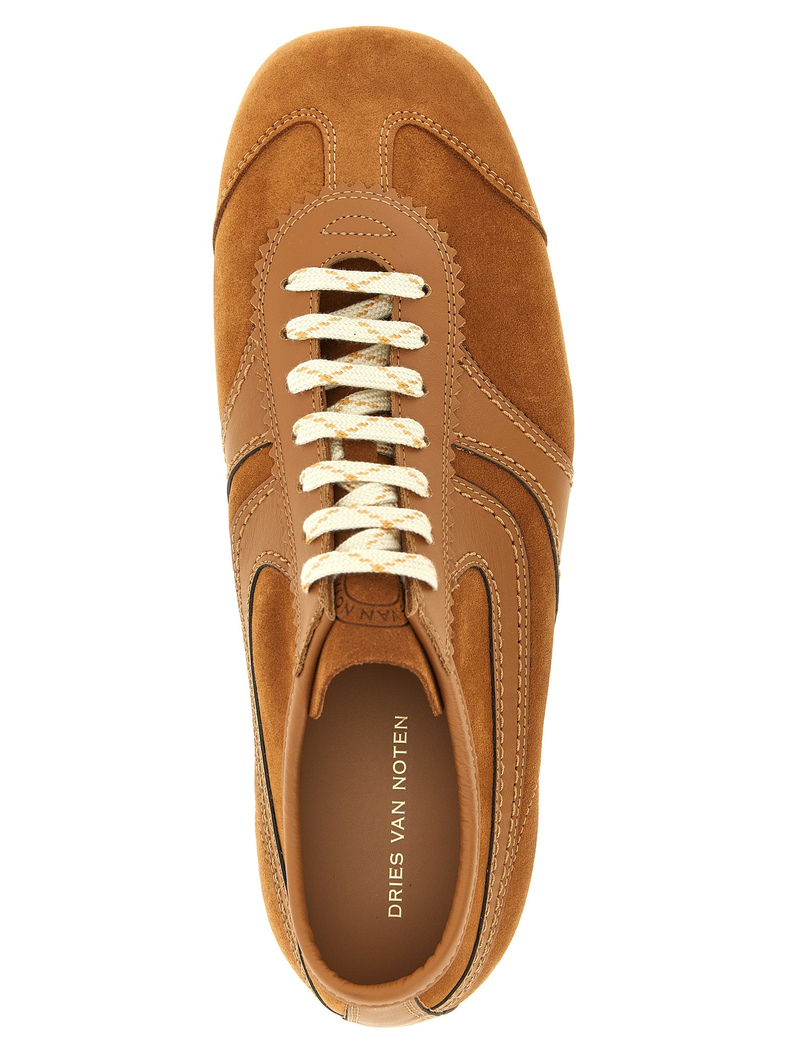 Dries Van Noten Beige Calfskin Low Top Men's Sneakers