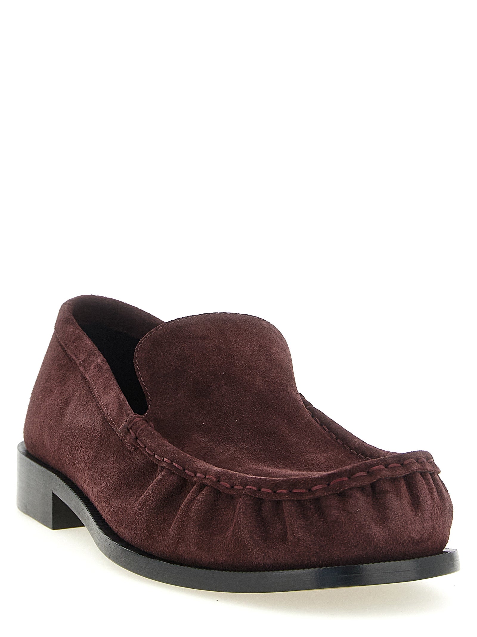 Dries Van Noten Bordeaux Calfskin Slip-On Men's Loafers