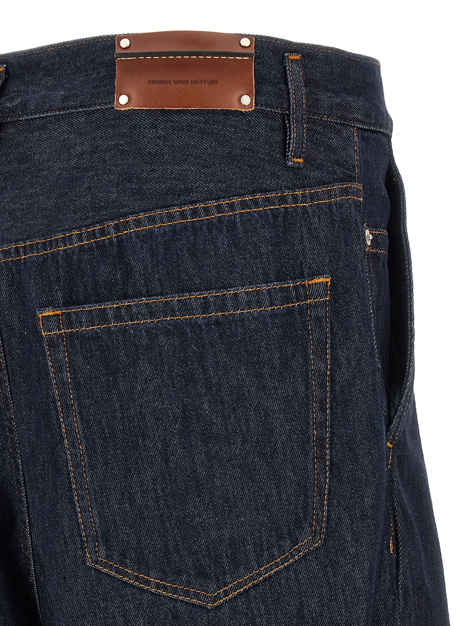 Dries Van Noten Blue Cotton Jeans Men's Denim
