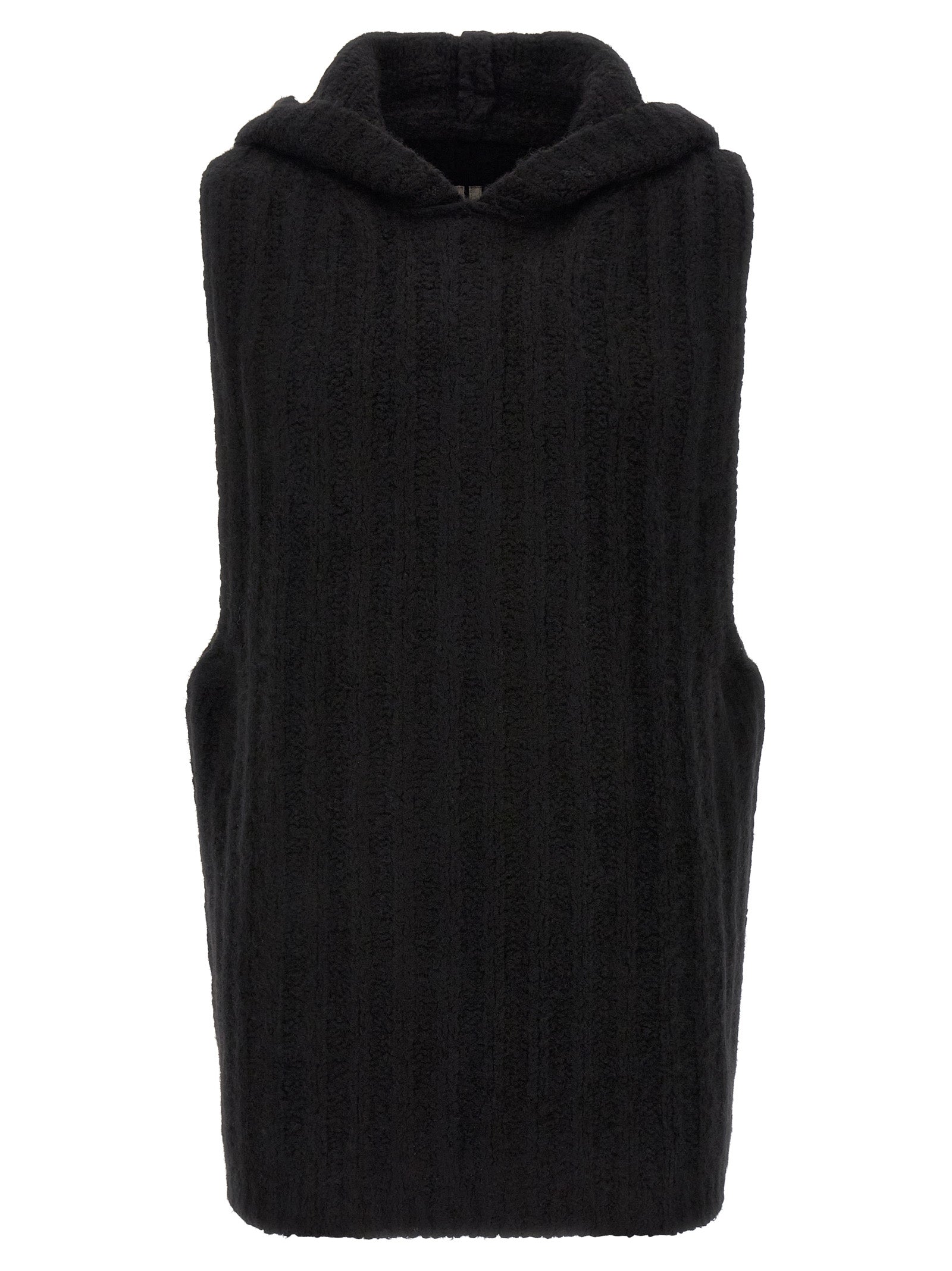 Rick Owens Black Cashmere Sleeveles Men's Sweater