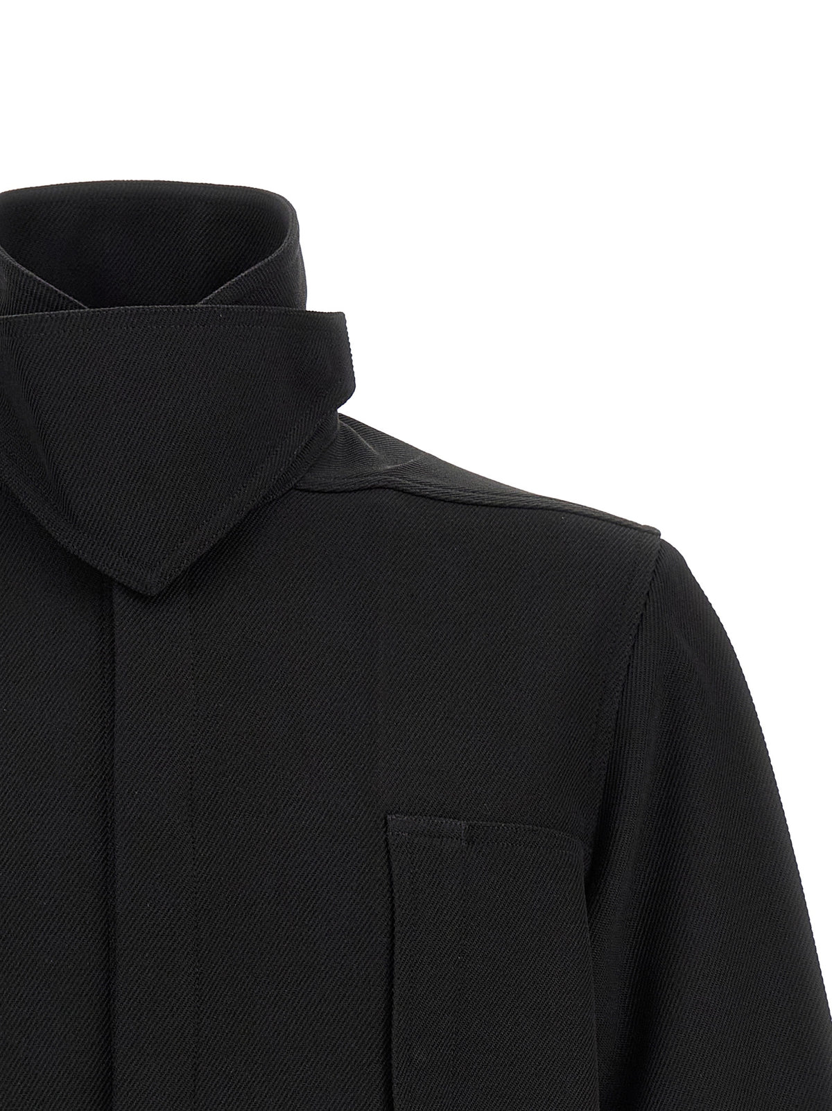 Rick Owens Black Cotton Full-Length Men's Jacket