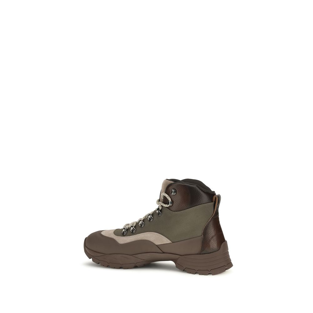Brunello Cucinelli Bicolor Nylon Lace-Up Men's Boots