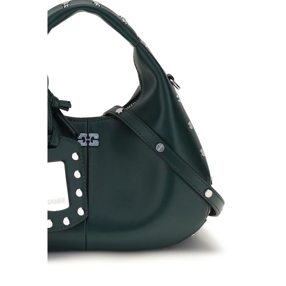 Ganni Bicolor Recycled Leather Shoulder Women's Bag