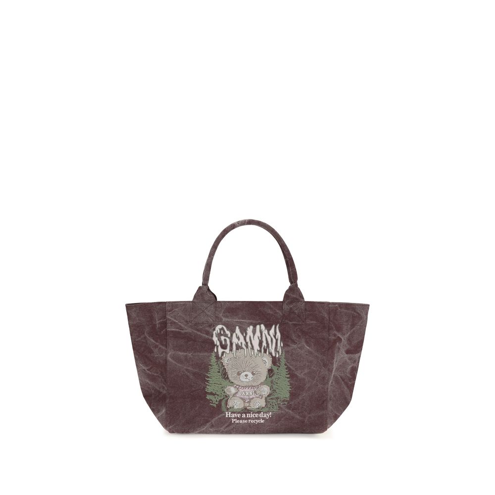 Ganni Bordeaux Cotton Shoulder Women's Bag