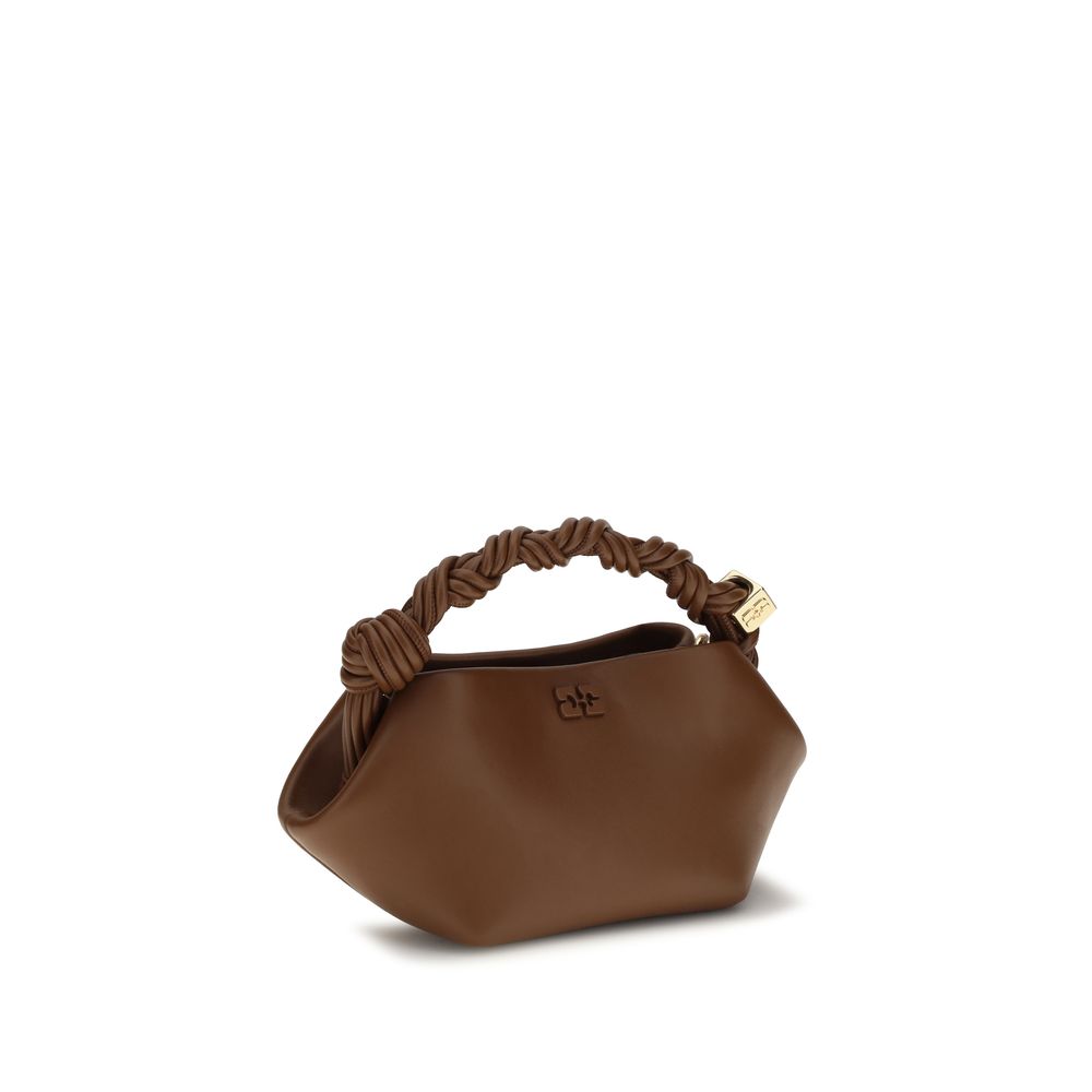 Ganni Brown Recycled Leather Shoulder Women's Bag