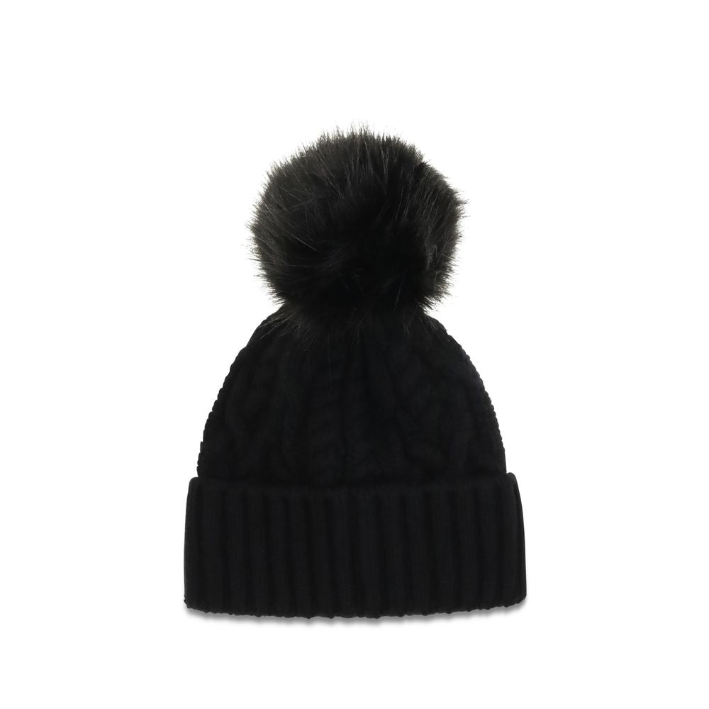 Moncler Black Wool Oves Aries Women's Beanie