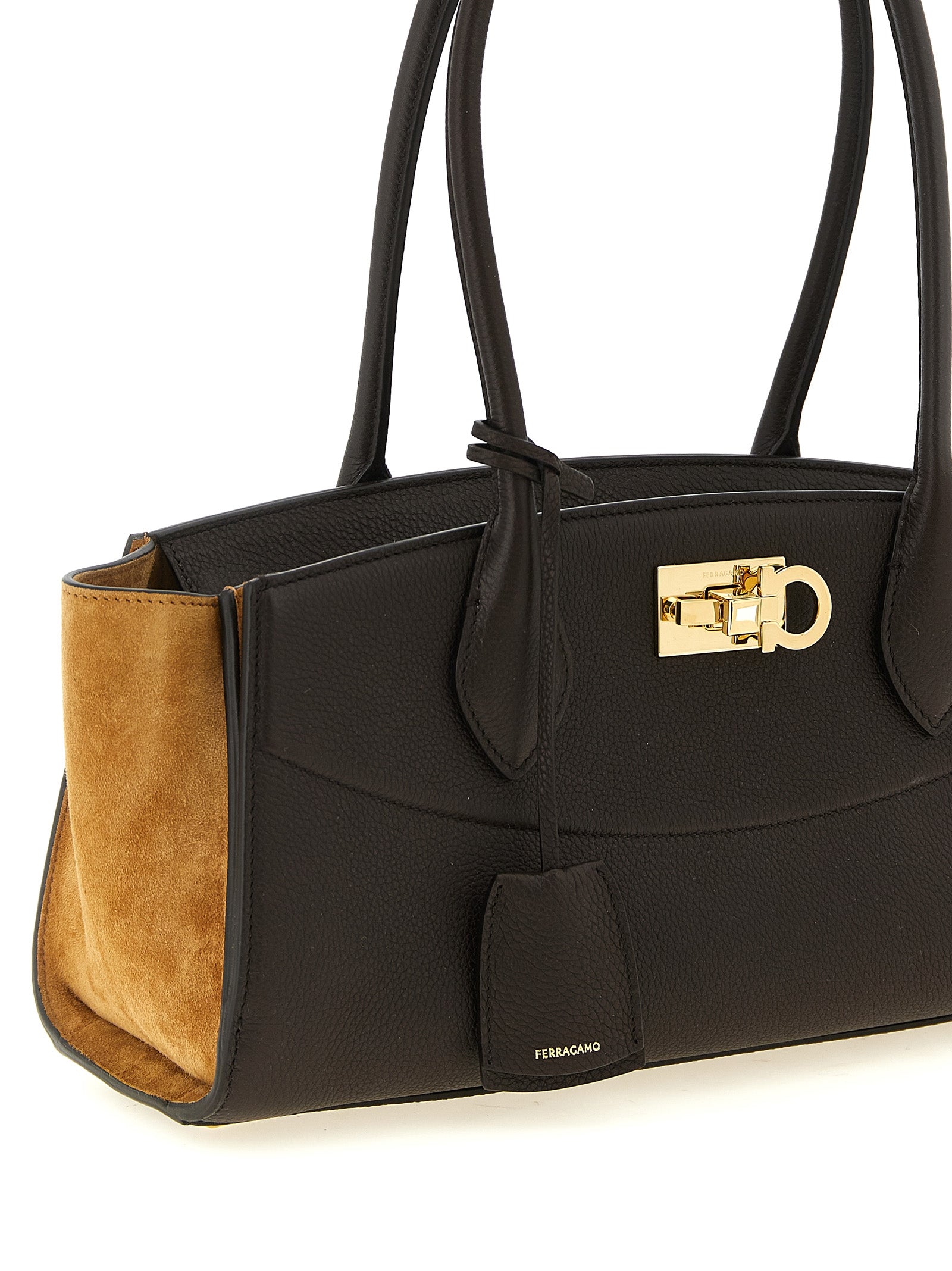 Ferragamo Brown Calfskin Shoulder Women's Bag