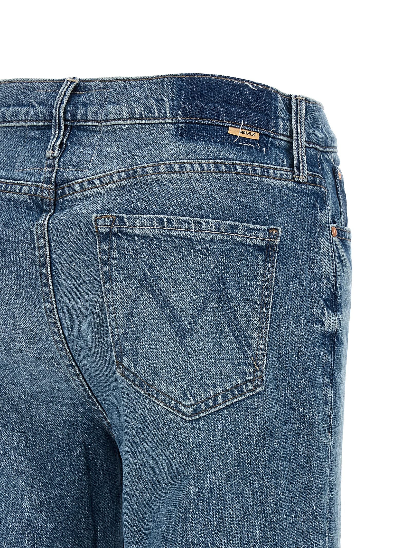 Mother Denim Blue Cotton Straight-Leg Women's Jeans