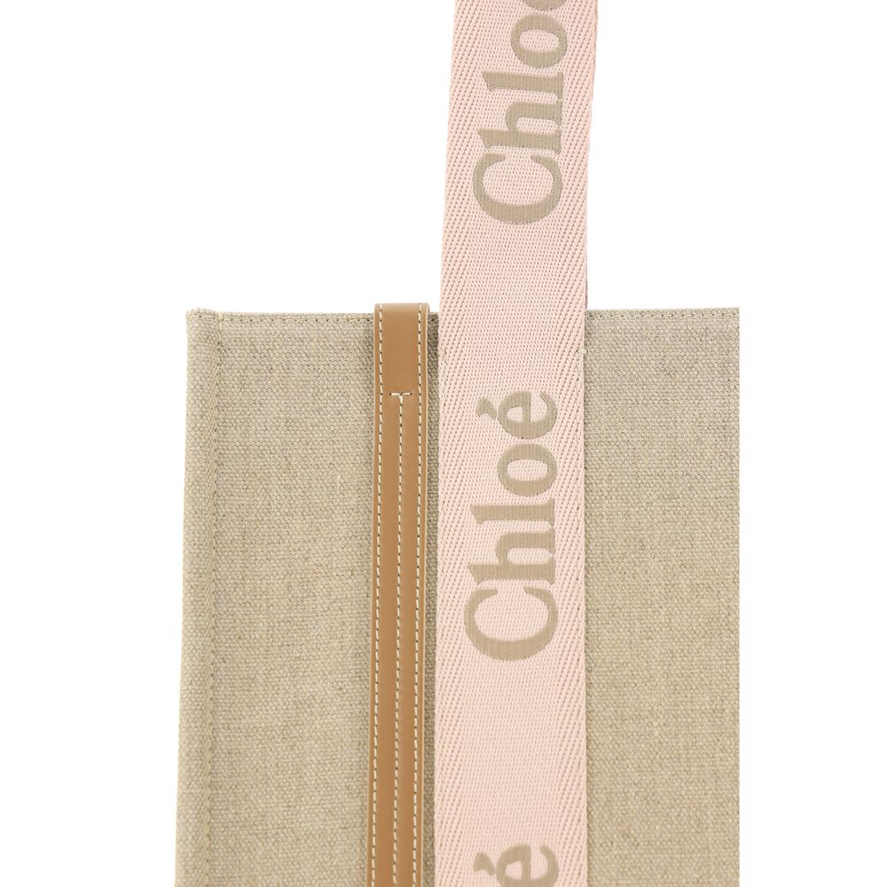Chloé Brown Linen Shoulder Women's Bag