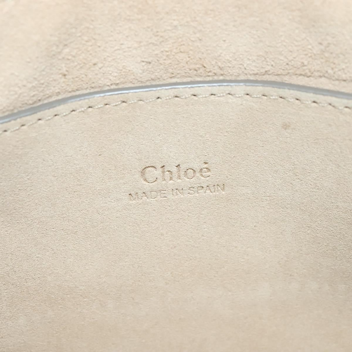 Chloe Faye Leather And Suede Gray Leather Shoulder Bag Bag (Pre-Owned)