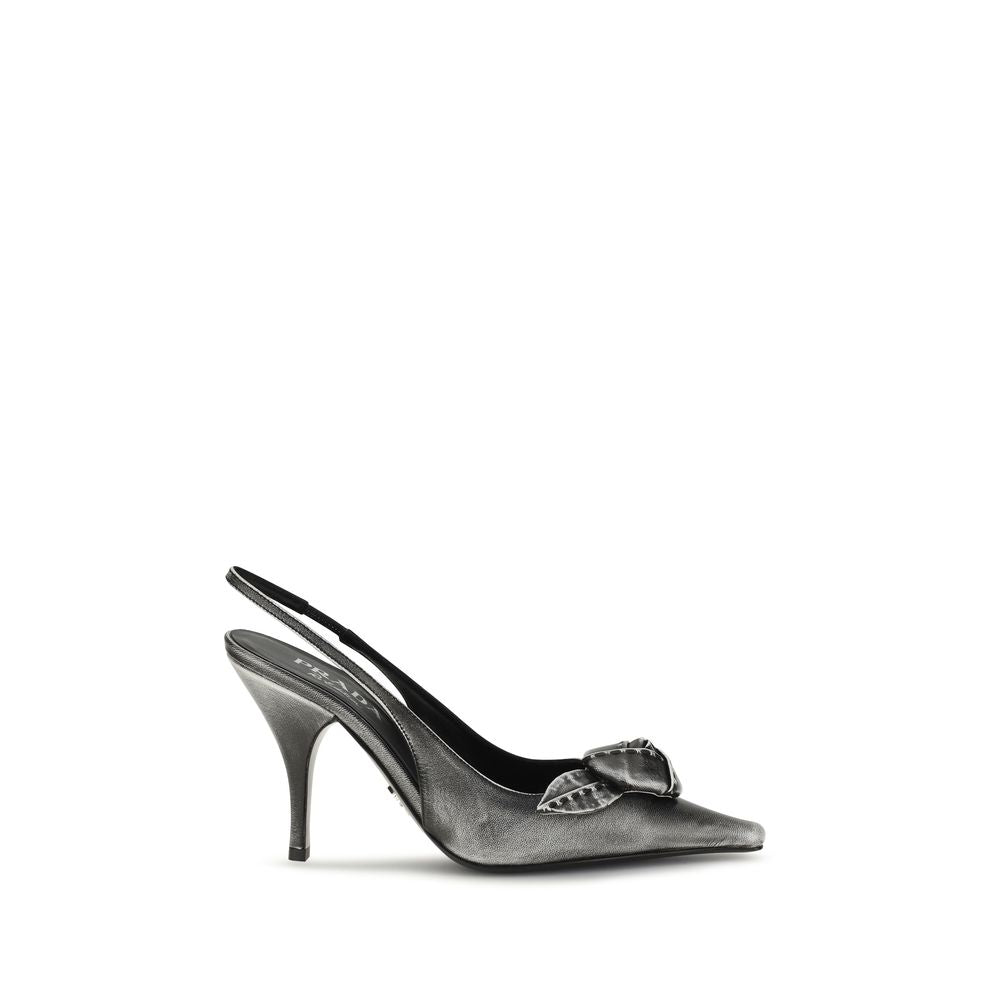 Prada Gray Goatskin High Heel Women's Pumps