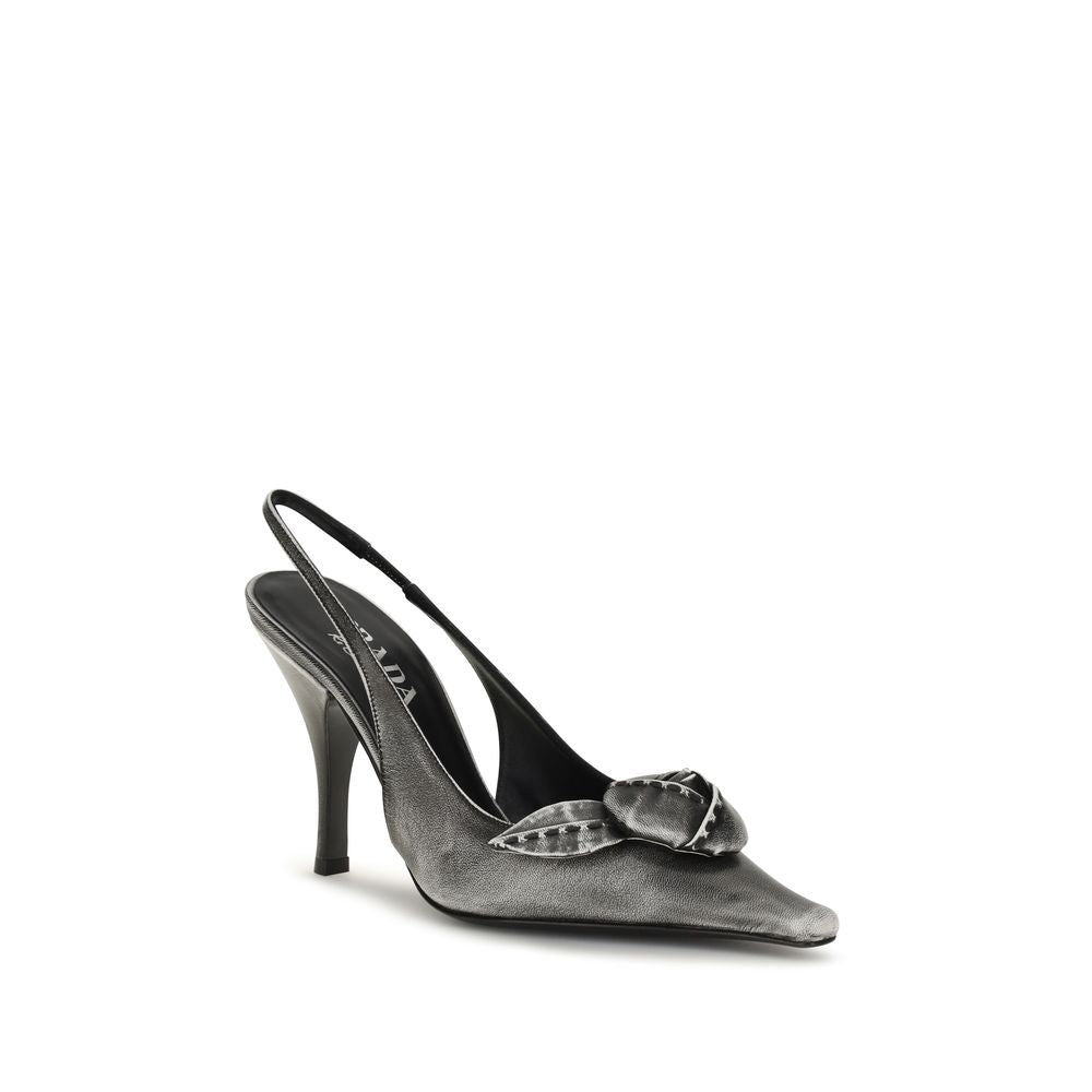 Prada Gray Goatskin High Heel Women's Pumps