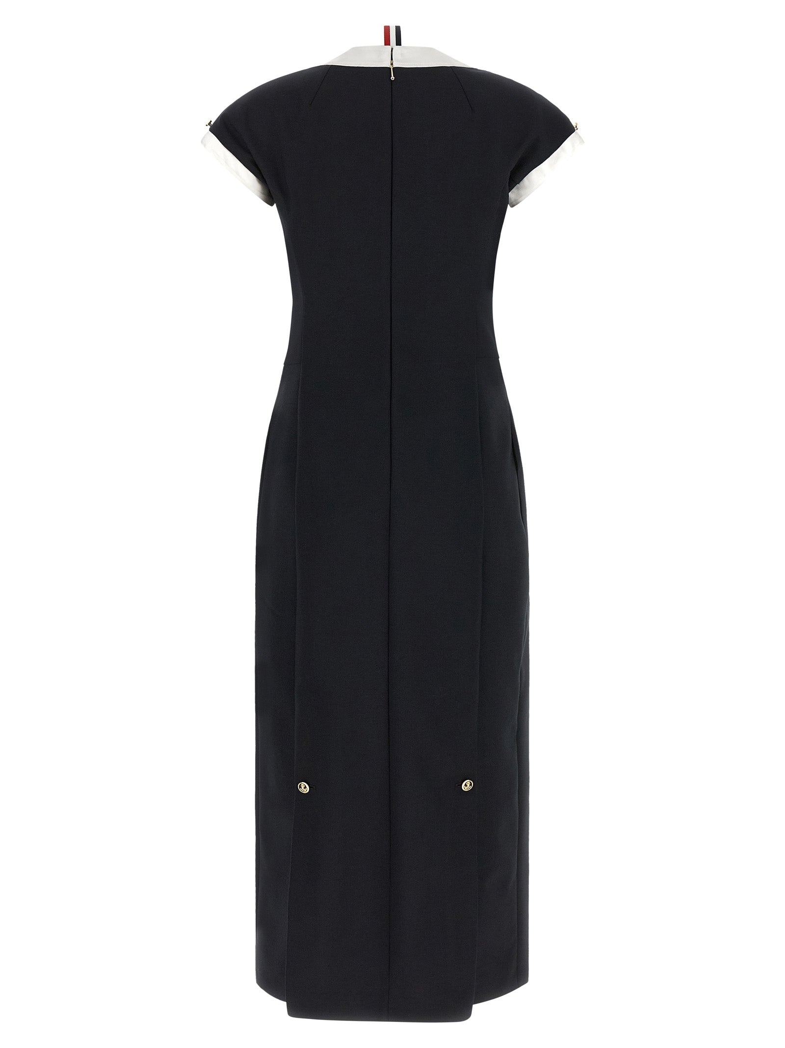 Thom Browne Blue Virgin Wool Midi Women's Dress