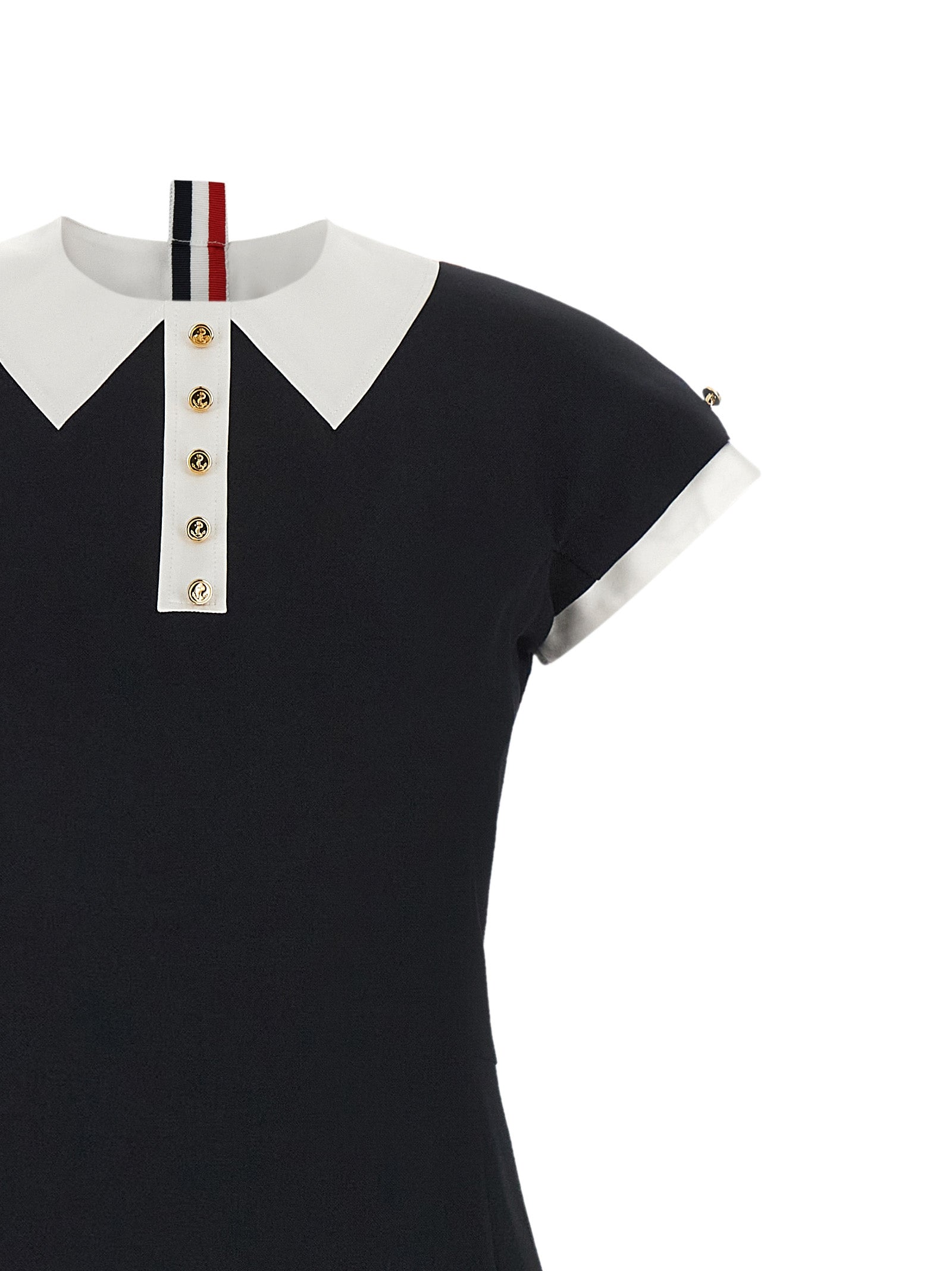 Thom Browne Blue Virgin Wool Midi Women's Dress