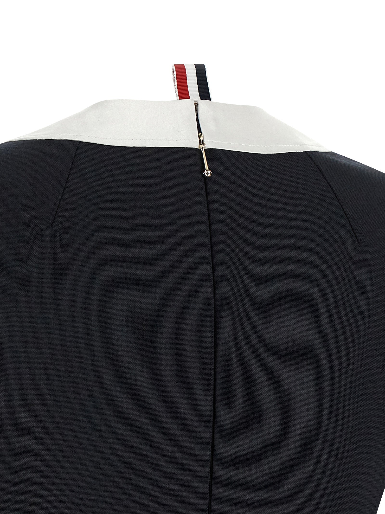 Thom Browne Blue Virgin Wool Midi Women's Dress