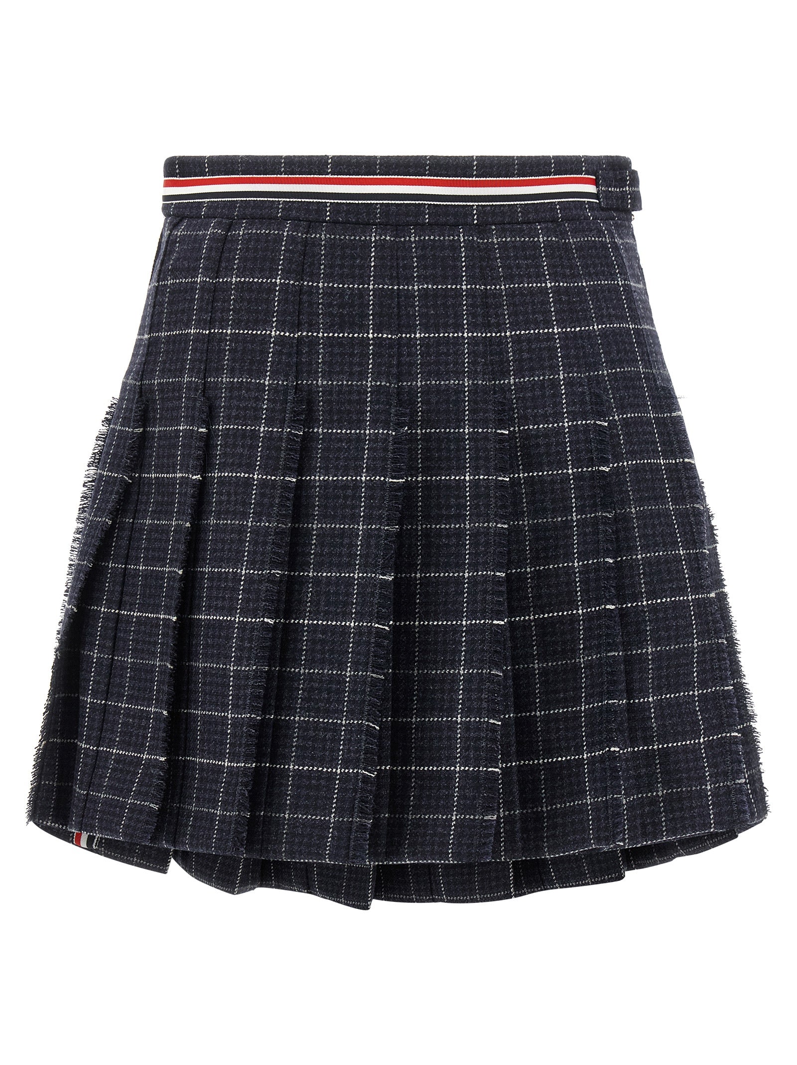 Thom Browne Blue Wool Long Women's Skirt