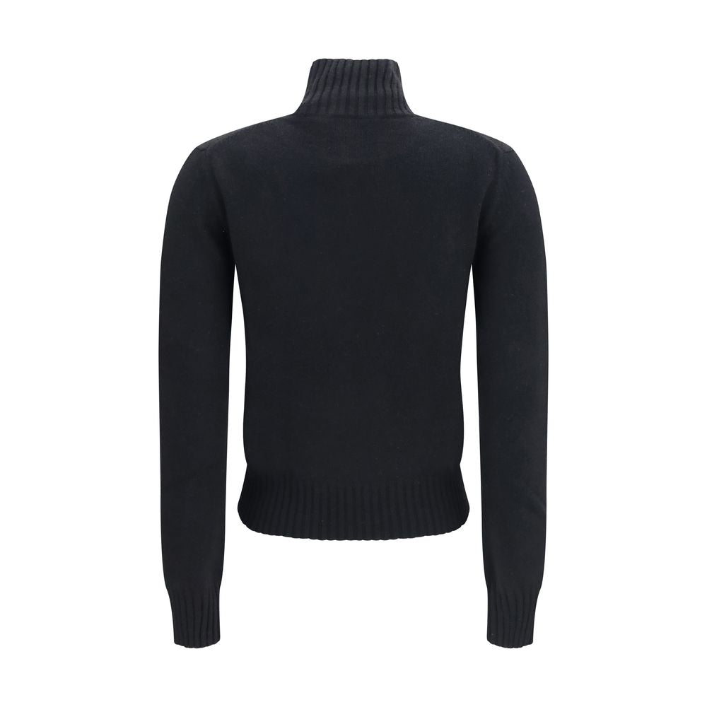 Ami Paris Black Cashmere Women's Turtleneck