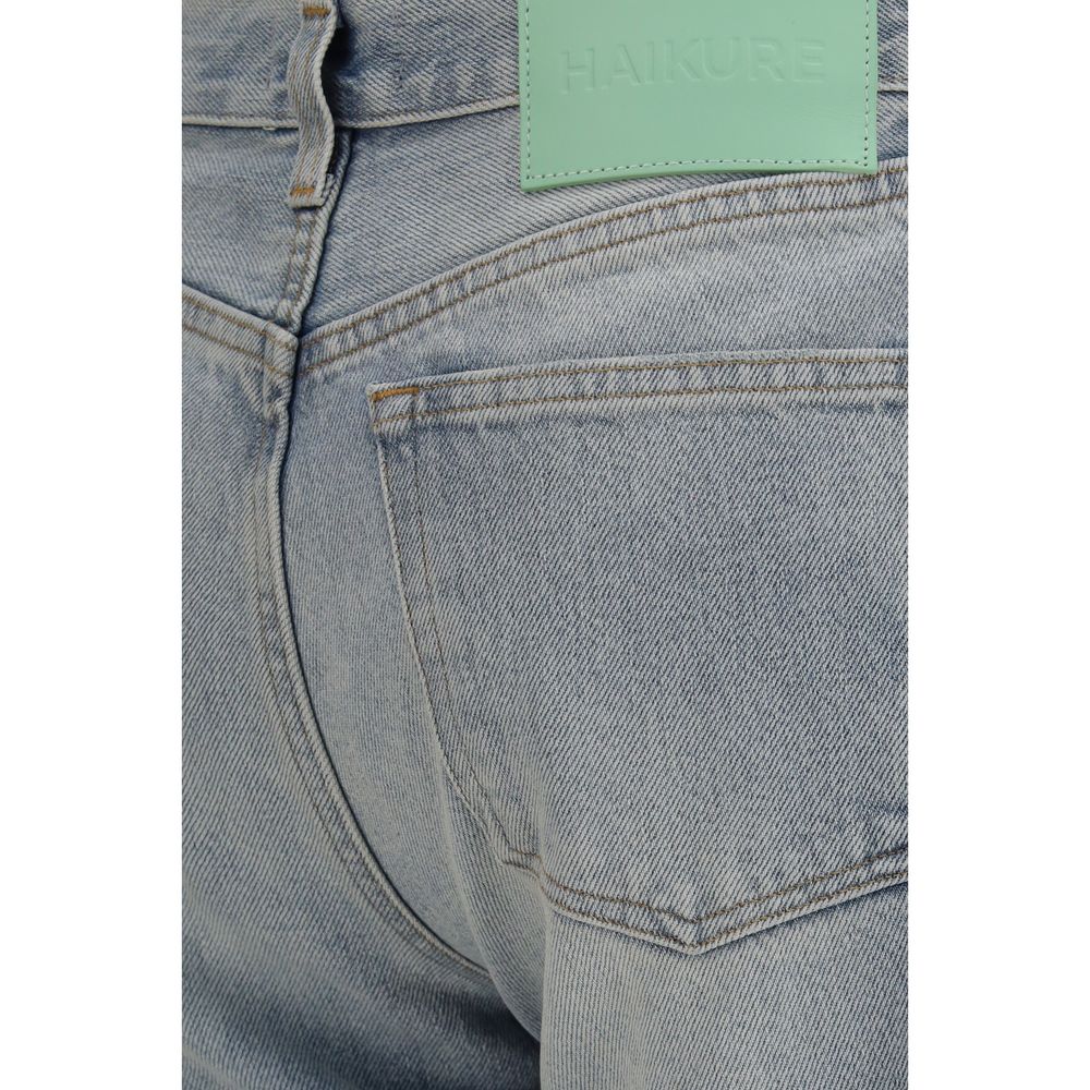 Haikure Blue Cotton Straight-Leg Women's Jeans