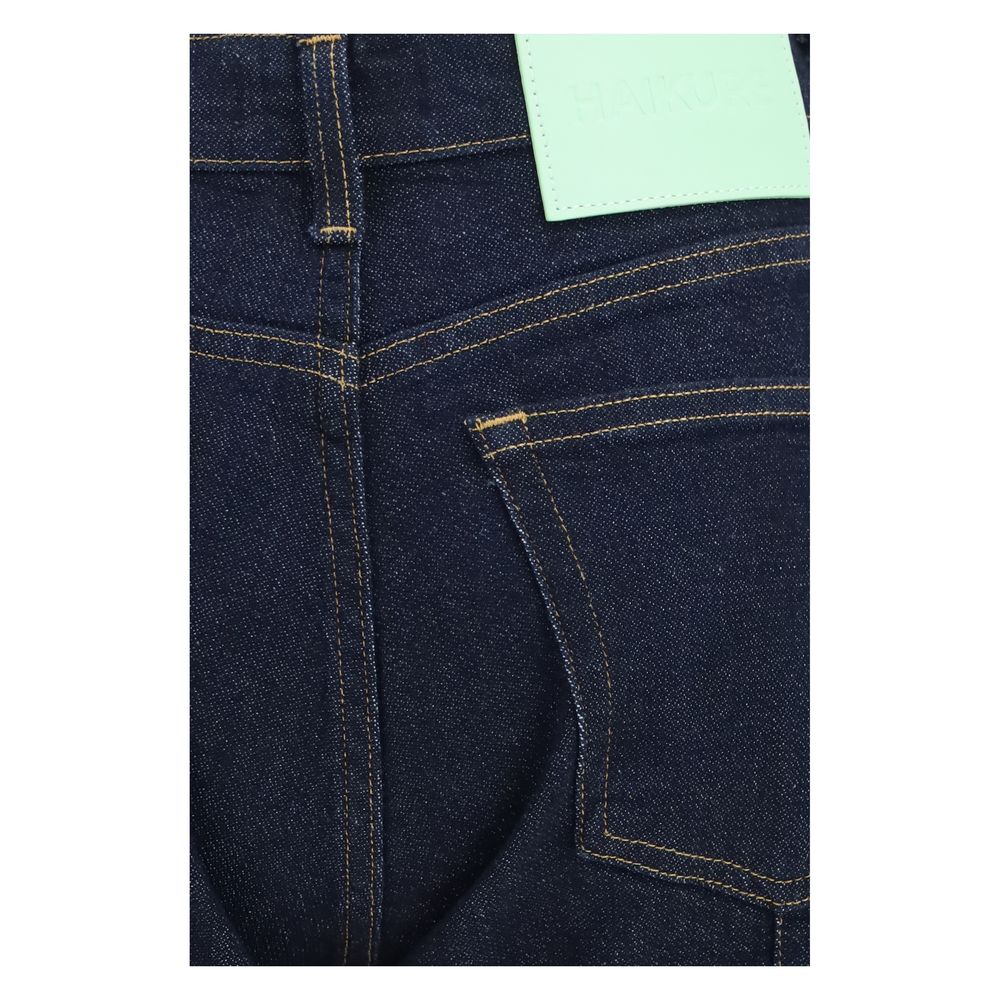 Haikure Blue Cotton Flared Women's Jeans