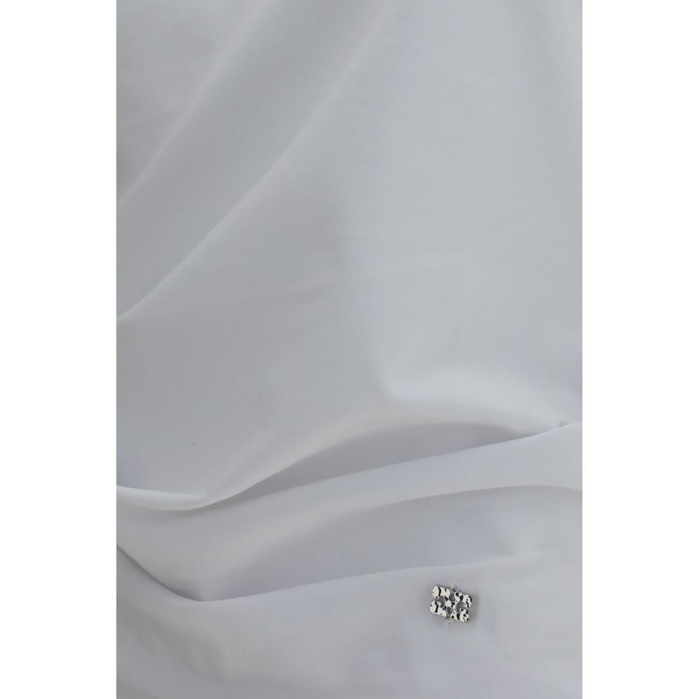 Ganni White Cotton Pattern Women's Shirt