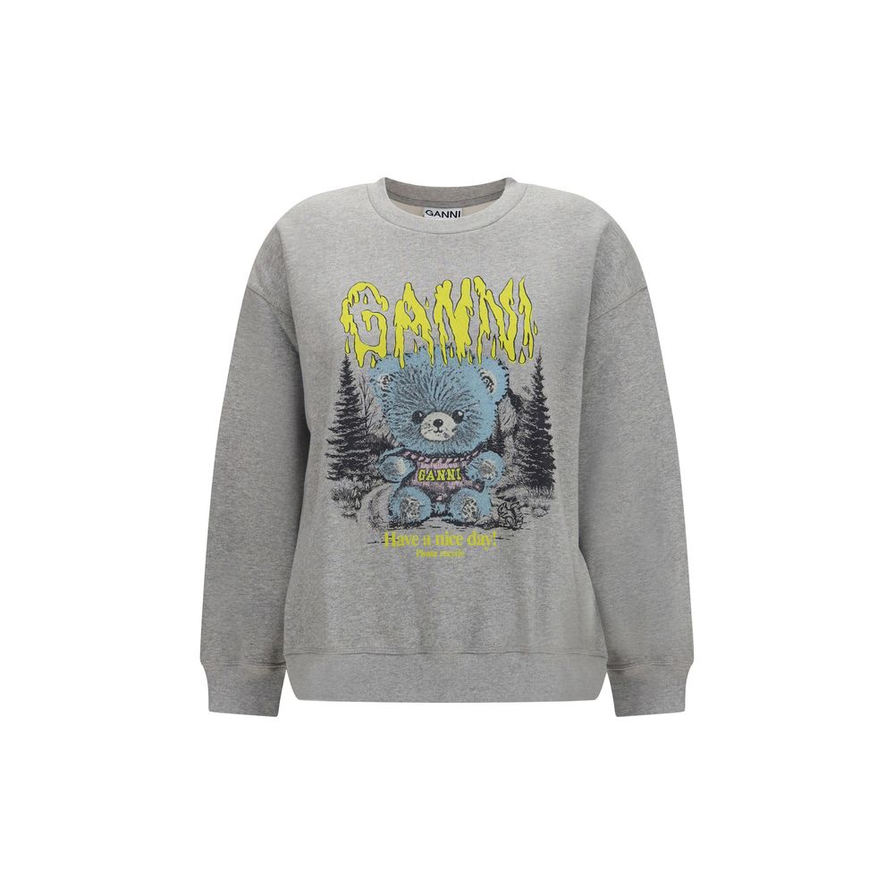 Ganni Gray Cotton Women's Sweatshirt