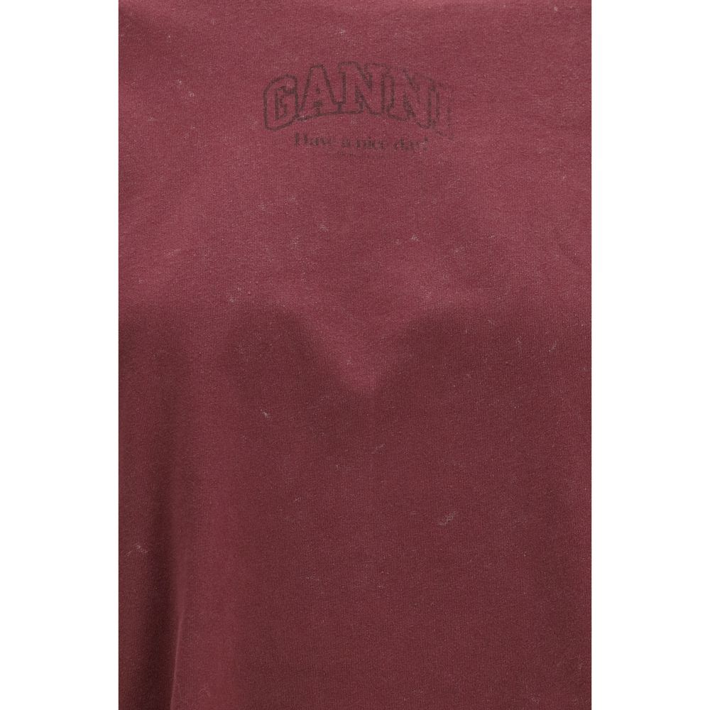 Ganni Bordeaux Cotton Women's Sweatshirt